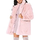 TOPONSKY Womens Winter Warm Lapel Faux Fur With Inner Lining & Buttons Coats