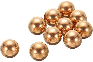 uxcell 12mm T2 Copper Precision Ball Bearing Balls, 10 Pcs, Gold