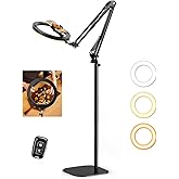 Ring Light with Stand Tripod for iPhone – Evershop 10” Overhead Camera Mount, 70.8” Tall Adjustable Selfie Light with Phone Holder for Video Recording, Photography, Streaming, TikTok, YouTube