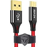 AGVEE 3A Fast Durable [3 Pack 6ft] Braided Micro USB Cable Charging Charger Cord for Kindle Fire Tablet (1st-8th) HD HDX 6 7 