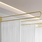 U Shaped Curtain Rod Room Divider Partition Privacy Separation Wall Mount | Heavy Duty Hanging Modern Metal Curved 6.56ft Long Space for Changing Dressing Fitting Salon Studio Apartment Medical