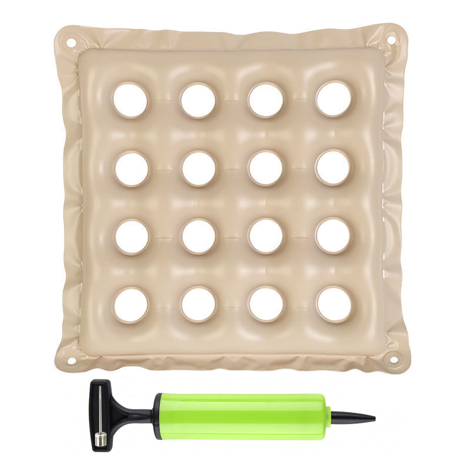Photo 1 of Inflatable Seat Cushions for Pressure Relief, Wheelchair Air Cushion for Bed Sore, Comfortable Waffle Pads, Cream 17x17inch