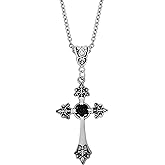 Sacina Goth Gothic Cross Necklace, Zinc Alloy Cross Pendant, Halloween Christmas New Year Jewelry Gift For Women