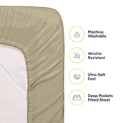 Queen Sheets Sage - 6 Piece 1500 Supreme Collection