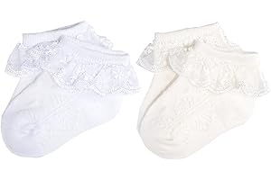 EPEIUS Baby-Girls Eyelet Frilly Lace Socks,Newborn/Infant/Toddler/Little Girls (Pack of 2/3/4/6)