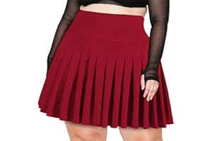 Moon Wood Women's Plus Size Pleated Tennis Skirt- Girls High Waist Athletic Golf Skirts with Shorts