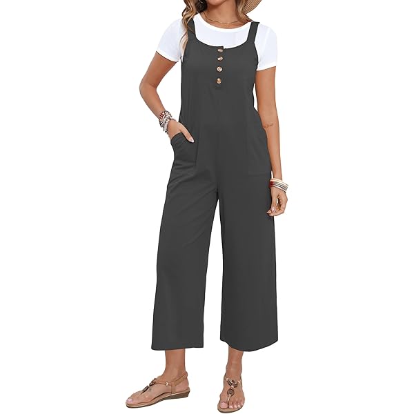 PEHMEA Women's Loose Cotton Jumpsuit