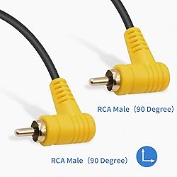 Duttek 90 Degree Short RCA Subwoofer Cable, 2 Pack