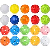 ZHENAN 20 Pack Colored Plastic Golf Balls, 41mm Practice Golf Balls, Realistic Feel and Long Lasting,Limited Fligh Plastic Golf Training Balls for Backyard, Simulated Golf Balls for Indoor or Outdoor