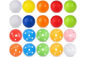 ZHENAN 20 Pack Colored Plastic Golf Balls, 41mm Practice Golf Balls, Realistic Feel and Long Lasting,Limited Fligh Plastic Golf Training Balls for Backyard, Simulated Golf Balls for Indoor or Outdoor