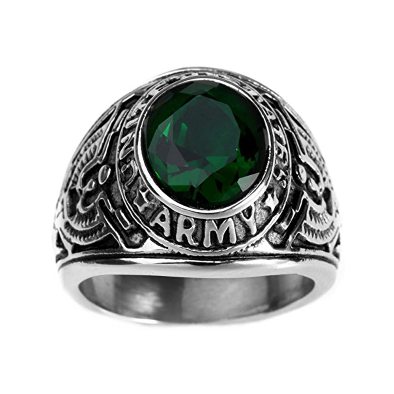 HAMANY Men's Stainless Steel Ring Jewellery, 68, Stainless Steel, Cubic Zirconia