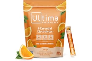 Ultima Replenisher Daily Electrolyte Powder Drink Mix –Sugar Free – Orange, 20 Stickpacks – Hydration Packets with 6 Key Electrolytes and Trace Minerals – Keto Friendly, Vegan, Non-GMO