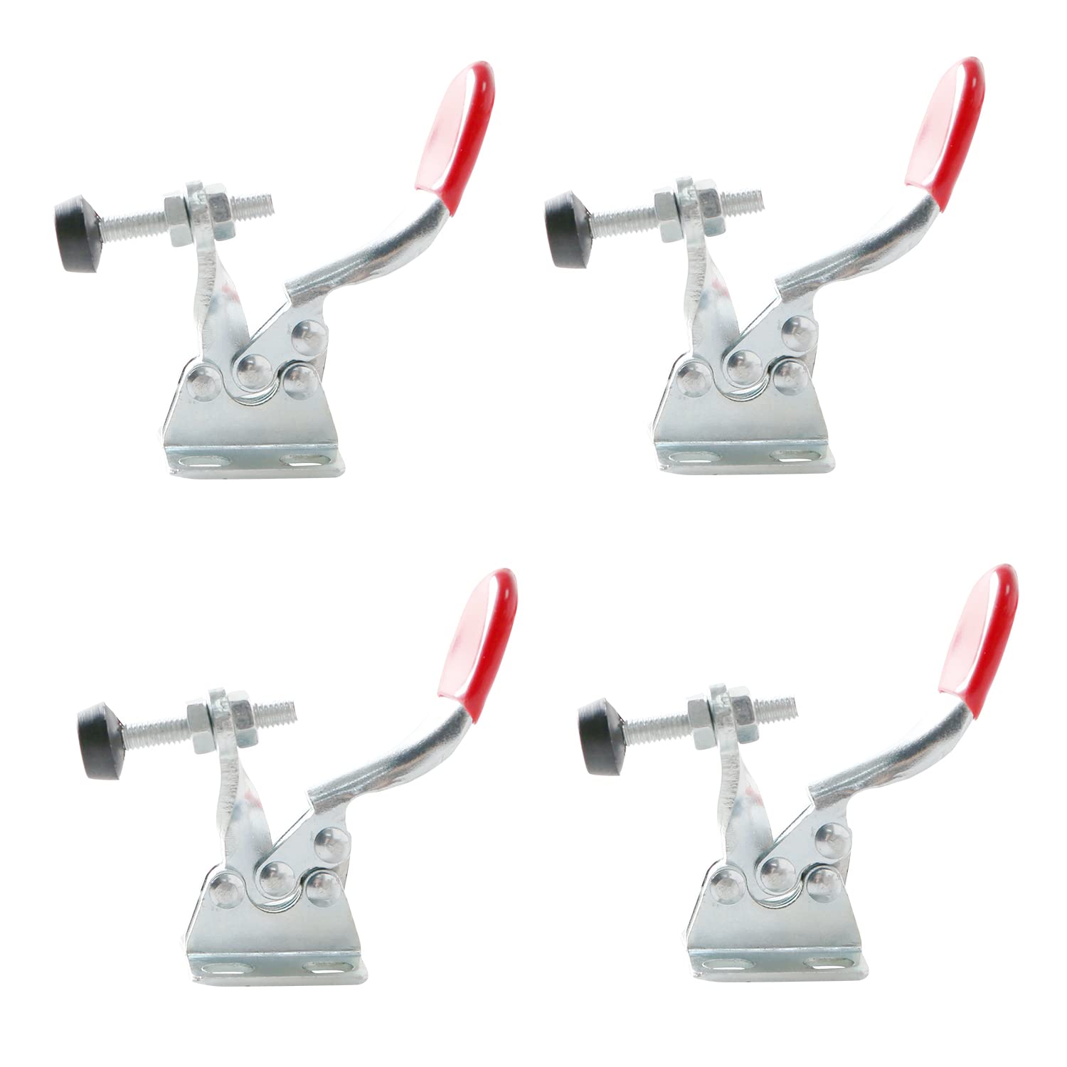 4Set Antislip Horizontal Quick Release Clamp 60lbs Holding 201A Capacity for Suitable for Toolbox, Door, Box, Trunk, Tractor Cover, Smoke Cover, Woodworking Fixture and Quick Release Pull Lock.