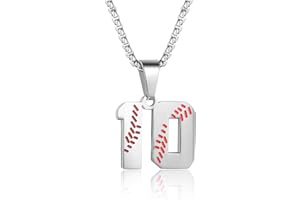 ZRAY Inspiration Baseball Jersey Number Necklace Stainless Steel Charms Number Pendant for Men Women