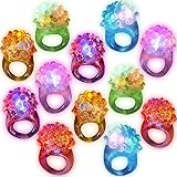 ArtCreativity Light Up Bumpy Rings for Kids, Set of 12, Flashing Accessories for Boys and Girls in Assorted Colors, Light-Up 