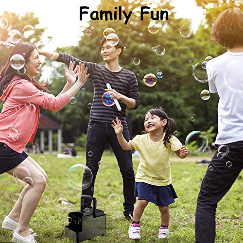 Maquina de Burbujas automática, Máquinas de Burbujas de Jabón portátil para Uso en exteriores y interiores, alimentado por Batería o USB, Soplador de Burbujas para Fiesta Boda Cumpleaños