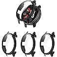 FitTurn Screen Protector Case Compatible with Garmin Venu 2 Plus Screen Protector for Garmin Venu2 Plus PC+Tempered Glass Full Coverage Bumper (3 Blacks)