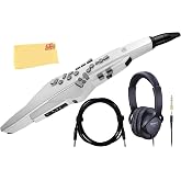 Roland AE-20W Aerophone Digital Saxophone Bundle with Headphones, Instrument Cable, and Austin Bazaar Polishing Cloth