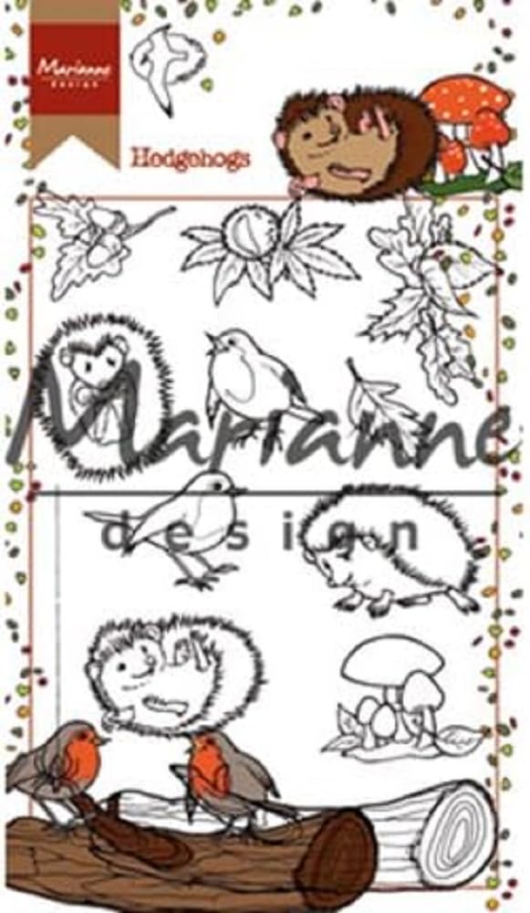 Marianne Design Transparent, Hedgehogs, for Stamping and Sealing Crafts, 8,3 x 2,7 cm