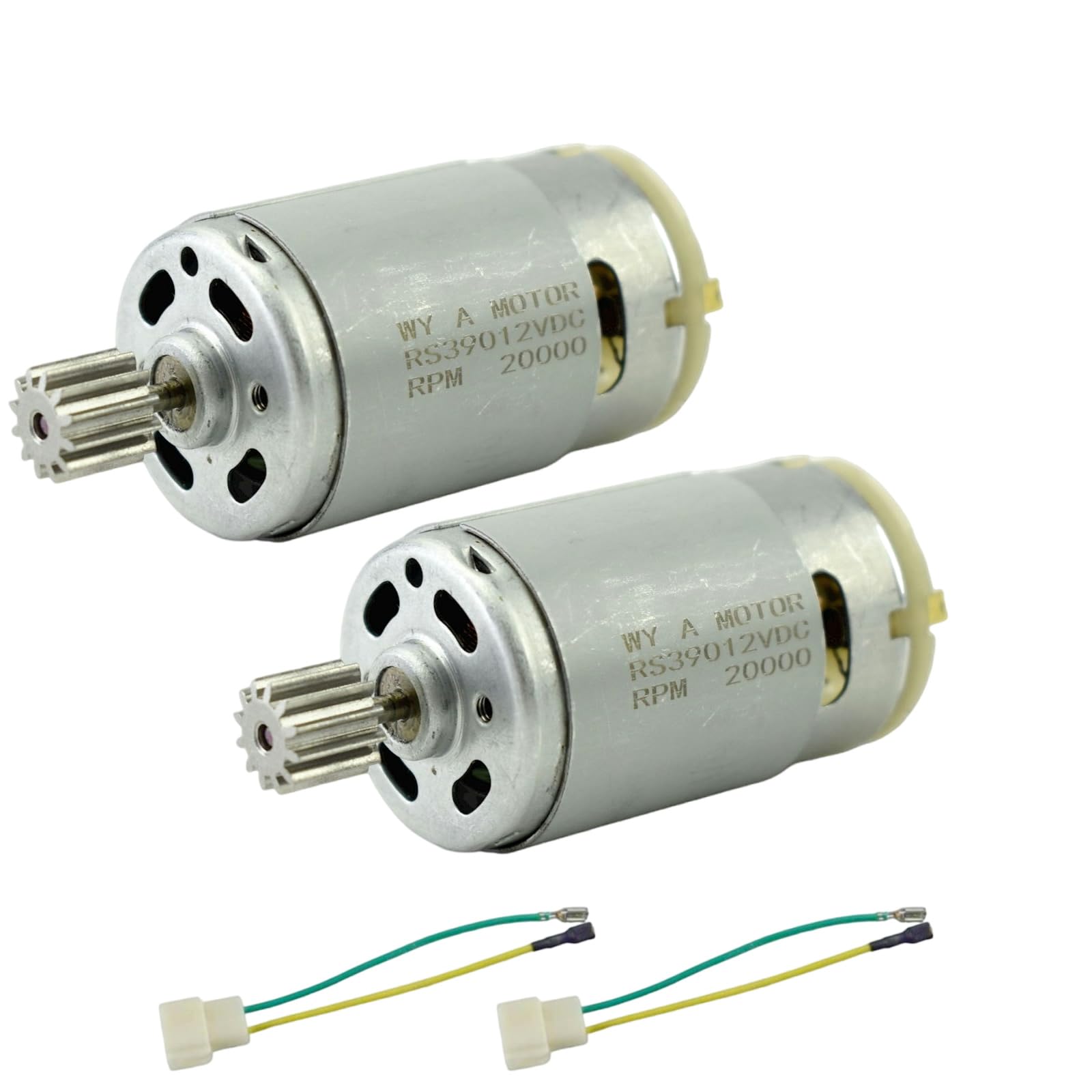 CHANCS 2PCS RS390 Electric Motor DC 12V 20000RPM 12 Gear Teeth Motor for Toy Car Accessory with Replace RS-380