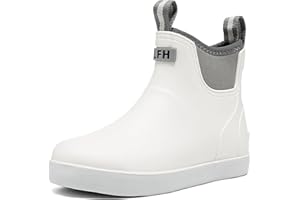 Lezzglt Women's Deck Boots, Rubber Rain Boots Chelsea Ankle Booties with Anti-Slip Sole Waterproof Fishing Shoes for Outdoor Work Garden Camping