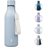 Insulated Water Bottle with Strap,18 oz Double Wall Stainless Steel Vacuum Bottles Metal Water Flask,Candy Blue
