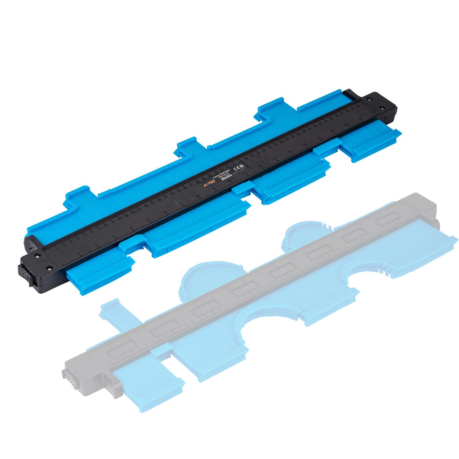 KATSU 20 Inch Contour Gauge Profile Tool with Lock, Multifunctional Irregular Shape Duplicator Template Woodworking Tracing Outline Measuring Tool