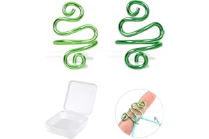 YOYOWY 2 Pcs Crochet Ring for Finger,Handmade Crochet Tension Ring,Yarn Tension Ring for Crocheting and Knitting,Gift for Crocheters Knitters,Mom