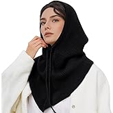 Peicees Oversized Balaclava with Large Shawl Knitted Hooded Scarf Beanie Hat Womens Winter Drawstring Neck Gaiter Fashion XXL