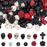 SUNNYCLUE 203Pcs Halloween Skull Beads Skeleton