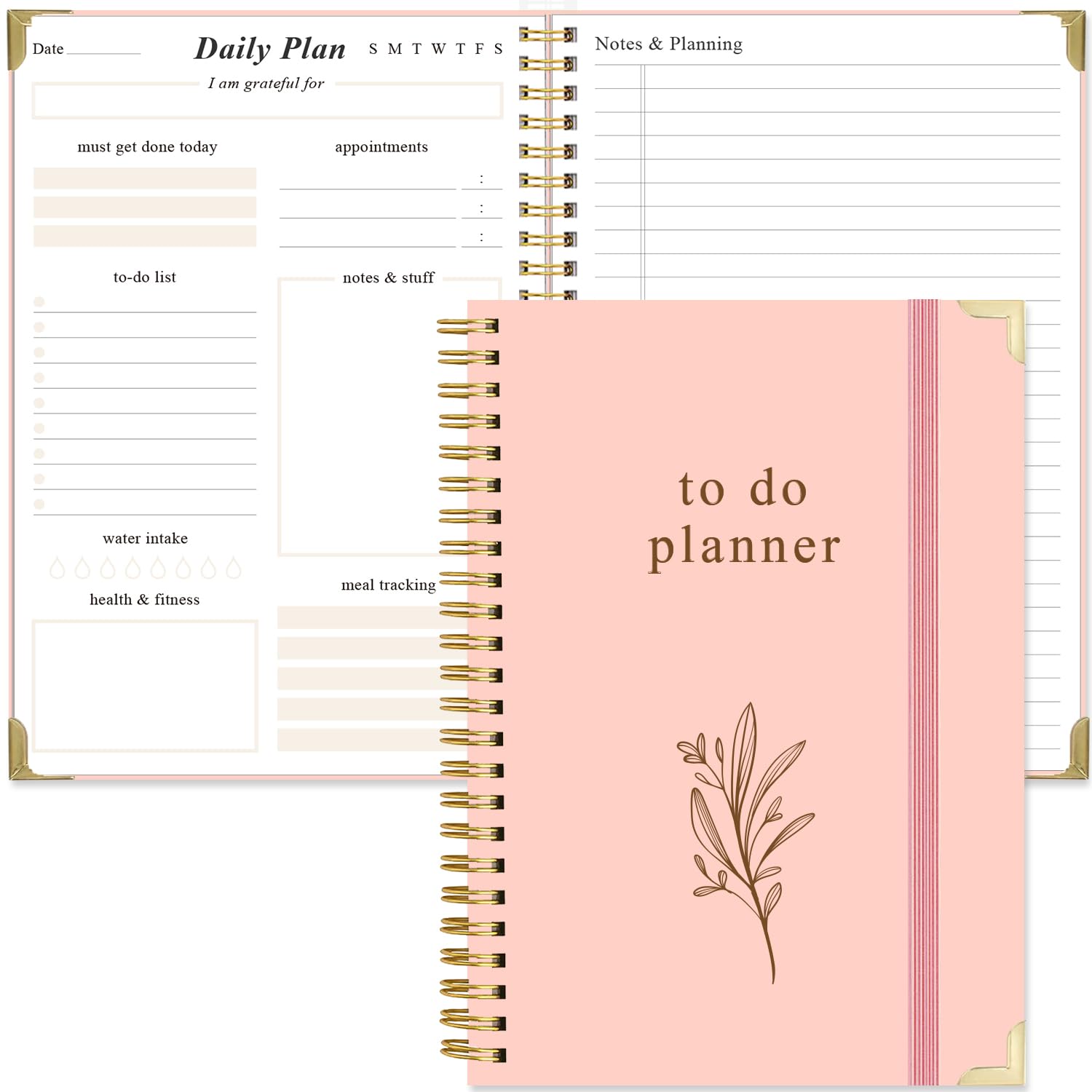 To Do List Notebook - Aesthetic Daily Planner to Easily Organize Your Tasks And Boost Productivity - Undated Planner for School or Office Supplies, 5.8" x 8.5", Pink