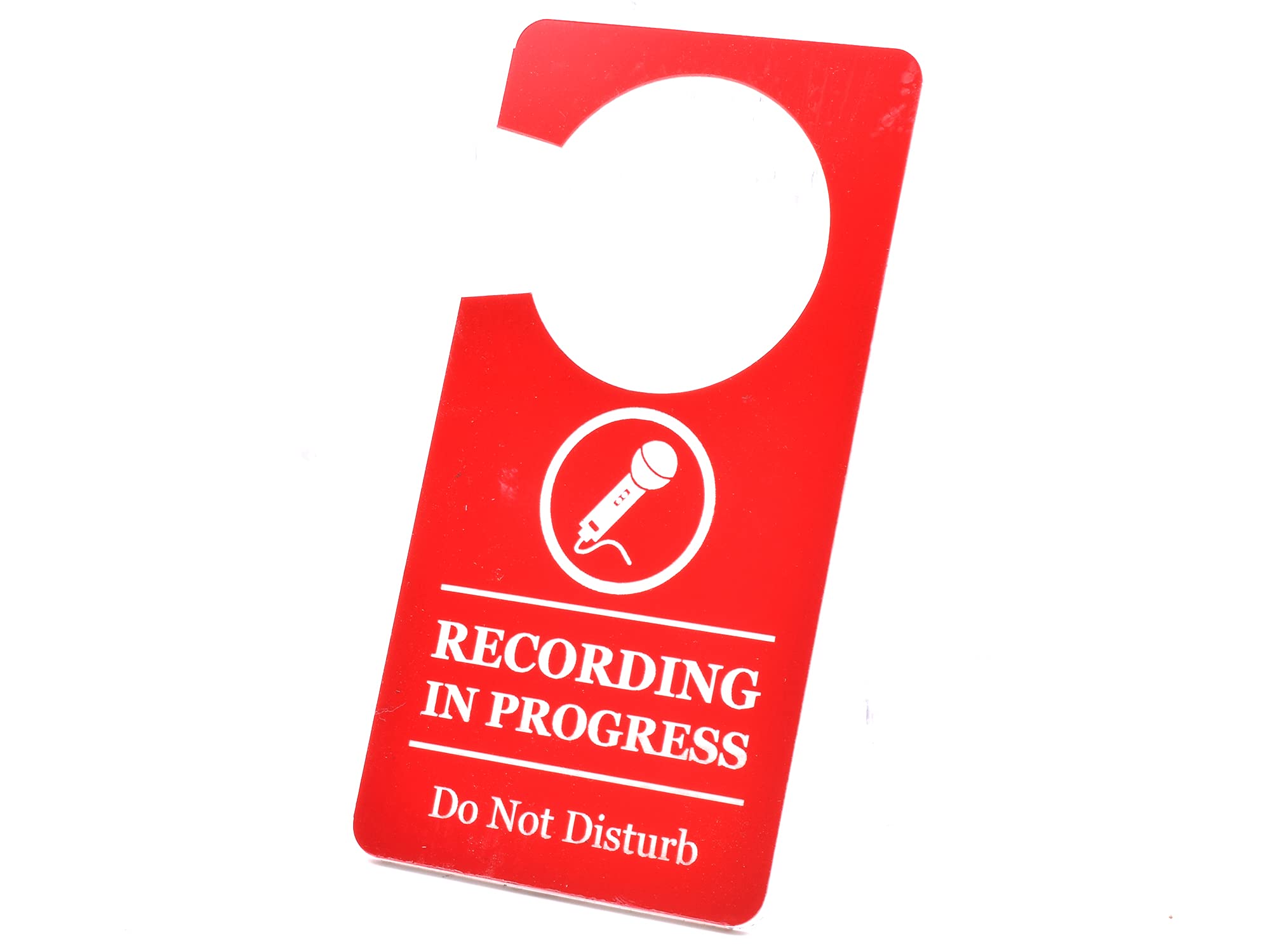 Recording in progress door hanging notification sign
