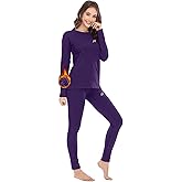 MEETWEE Women Thermal Underwear, Winter Warm Base Layer Compression Set, Fleece Lined Long Johns Running Skiing