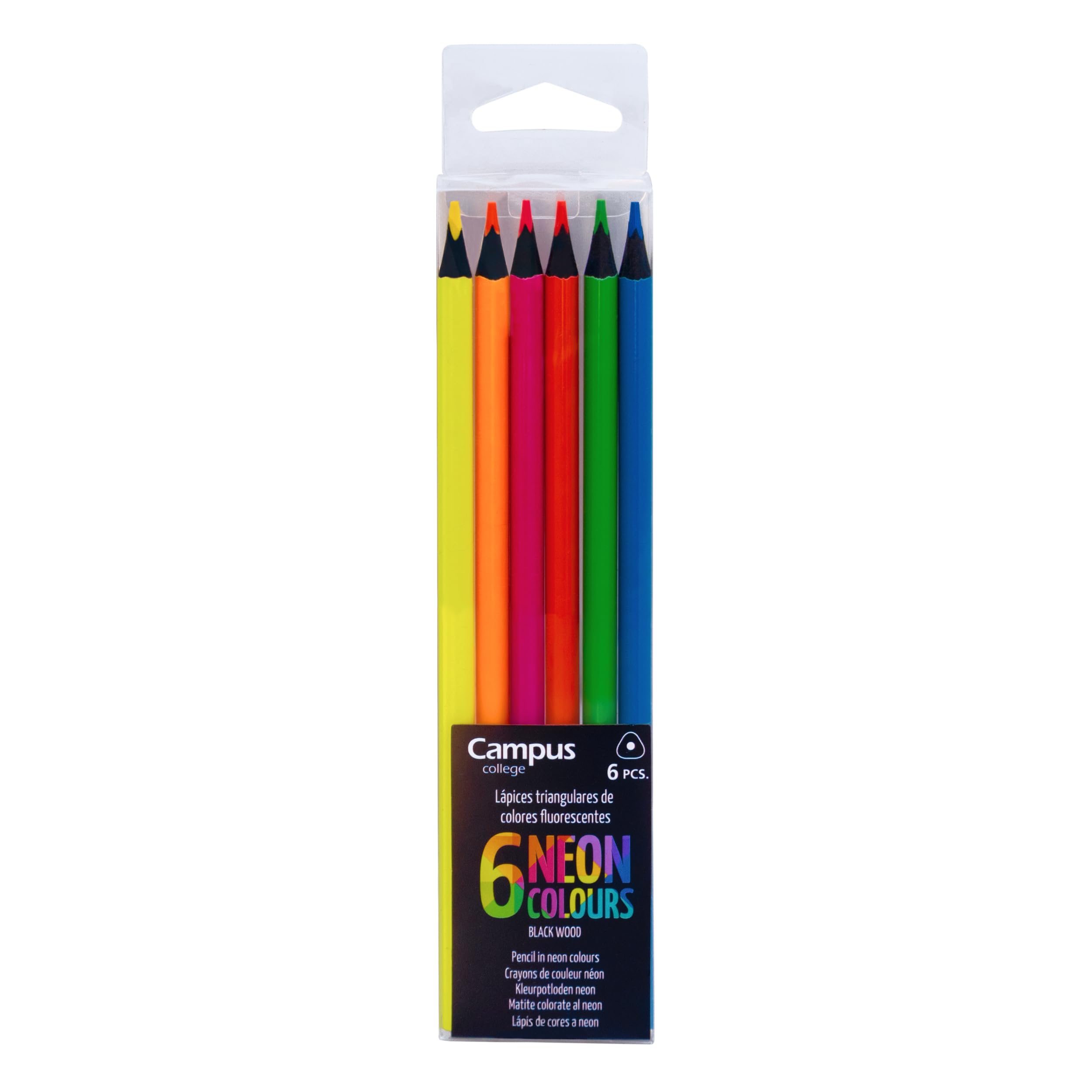 Campus University Neon Colouring Pencils, 6X