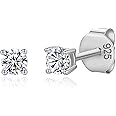 Lavishe 925 Sterling Silver 4 Prong Cubic Zirconia Stud Earrings for Women, Hypoallergenic, Sizes 2mm-6mm