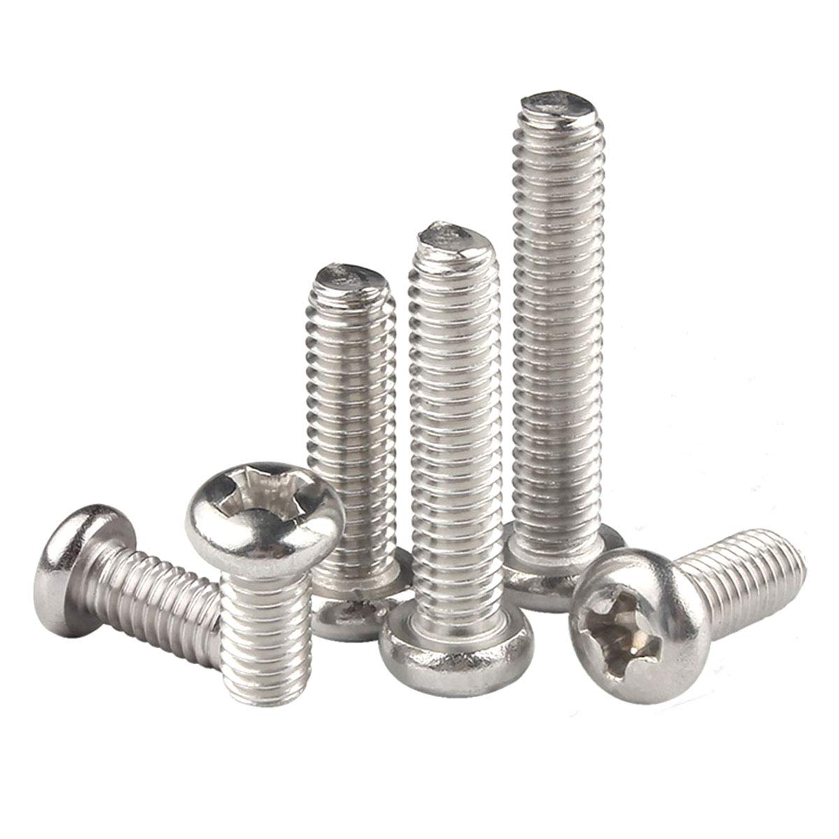 YOFASEN Screws Set - M3 Fully Threaded Phillips Cross Pan Head Machine Screws for Home, Business, Automotive, M3*22 100pcs