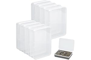 Emperoch 8 Pcs Playing Card Deck Boxes, 105x76x25mm Clear Plastic Playing Card Case, Empty Organizer Box with Snaps Closed fo