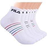 Fila mens Striped Half Cushion Quarter Socks