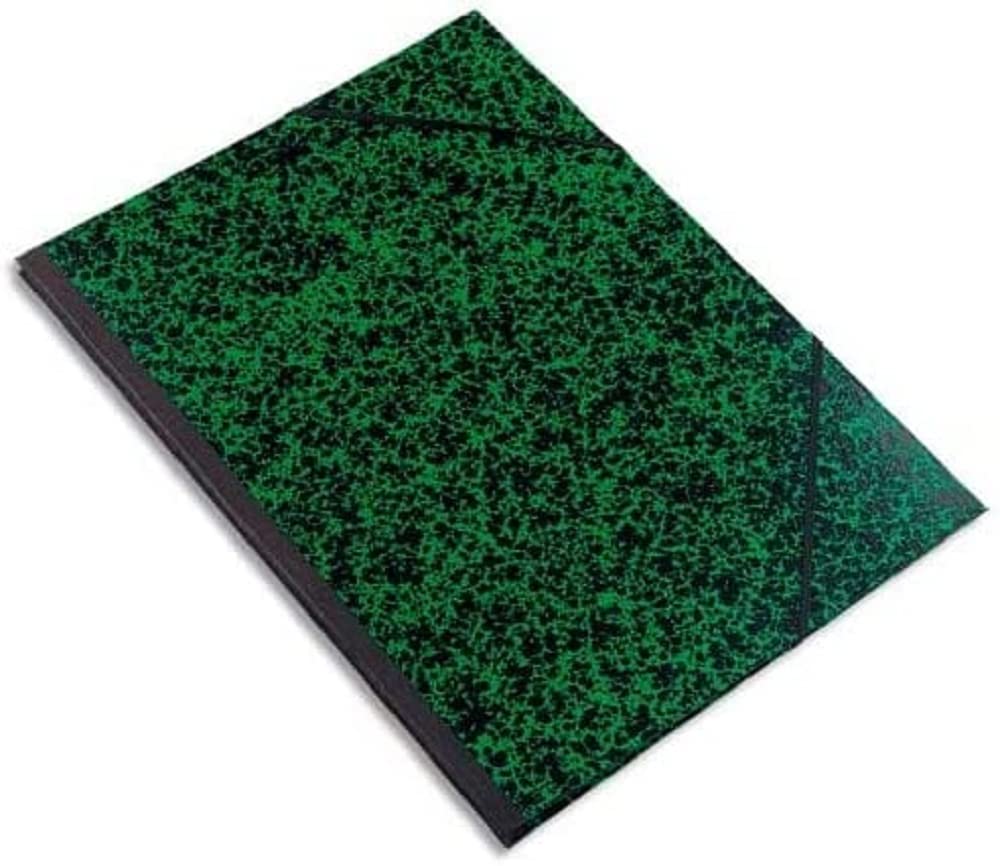 Exacompta - Ref 542000E - Annonay Portfolio with Elastic Strap Closure - A3 (297 x 420mm) in Size, For Safely Transporting Artworks & Documents, Marbled Effect Cover - Green โ image 1