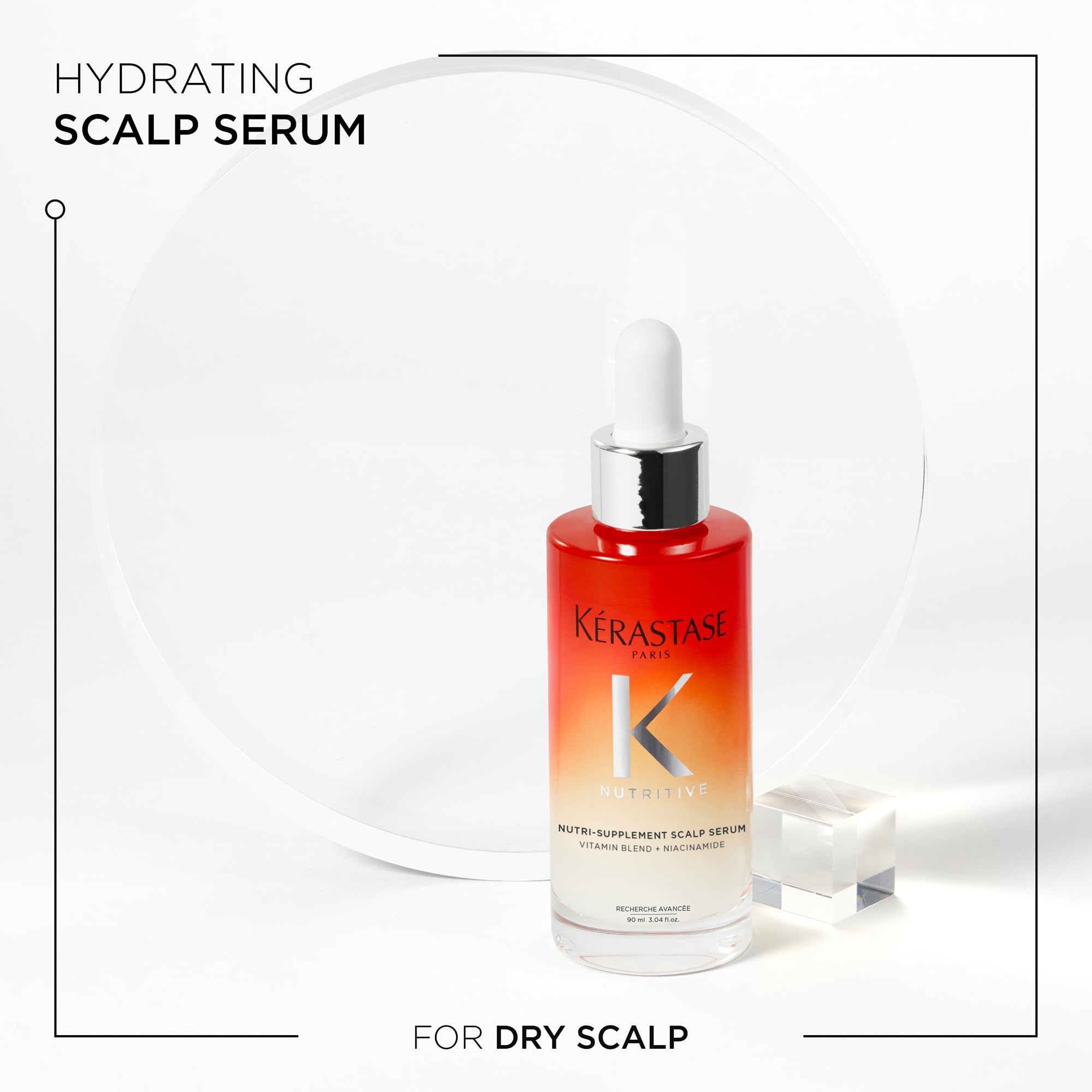 Kerastase Nutritive Hydrating Scalp Serum For Dry Hair - With Niacinamide and Vitamins, Moisturising and Revitalising, Fast Absorbing and Non Greasy, 90 ml