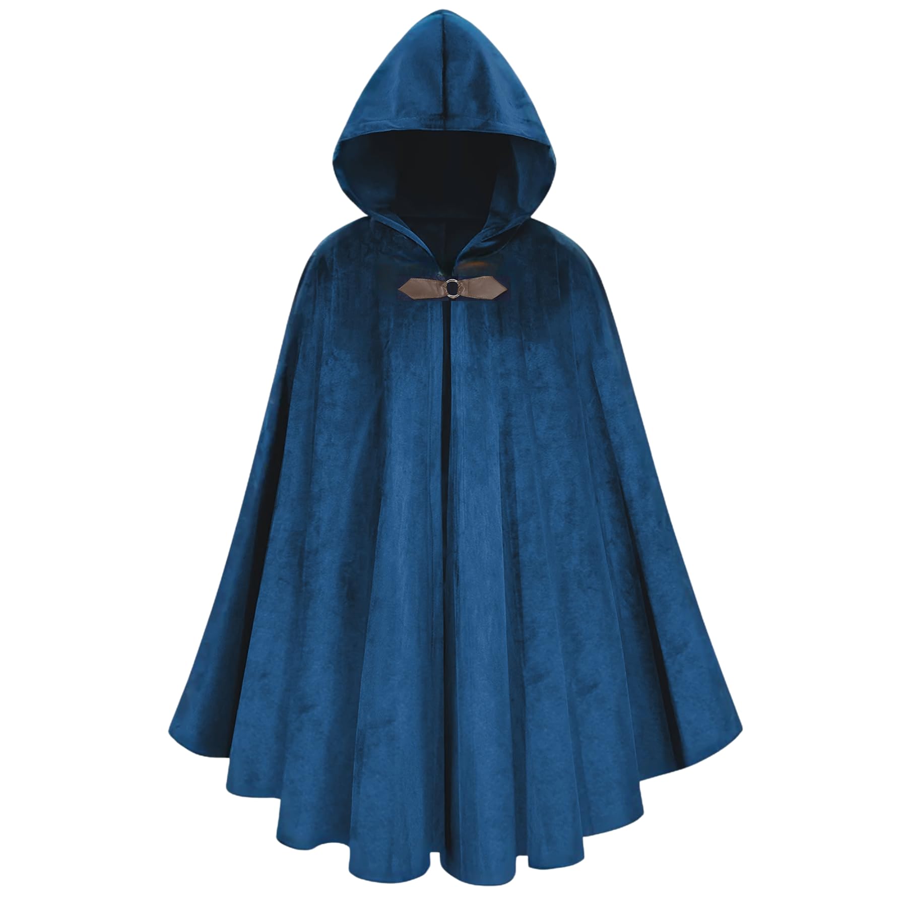 maxToonrain Medieval Costume with Hood Northern Knight Renaissance Hooded Cloak Vintage Gothic Witch Wizard Victorian Halloween Fancy Dress Costume (Blue,102cm-Men) — image 1