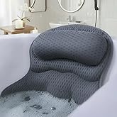 Bath Pillows for Tub, Bath Pillow Luxury Bathtub Pillows for Head and Neck Support - With 4D Air Mesh Fabric & Strong 6 Sucti