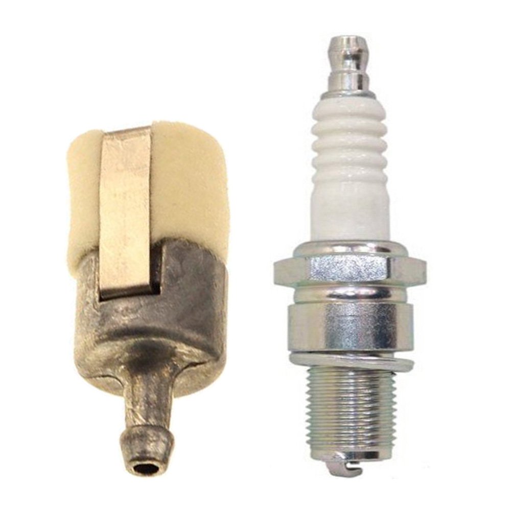 OxoxO Fuel Filter Spark Plug Compatible with GX22 GX25 GX31 GX35 HHT25S HHT31S FG110 Rototiller String Trimmer 17672-Z0H-003 (1 Set)
