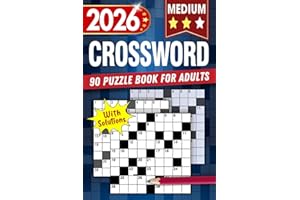Medium Crossword Puzzle Book For Adults: 90 Puzzles – Stimulating Brain Games to Enhance Focus and Soothe Your Eyes for Endle