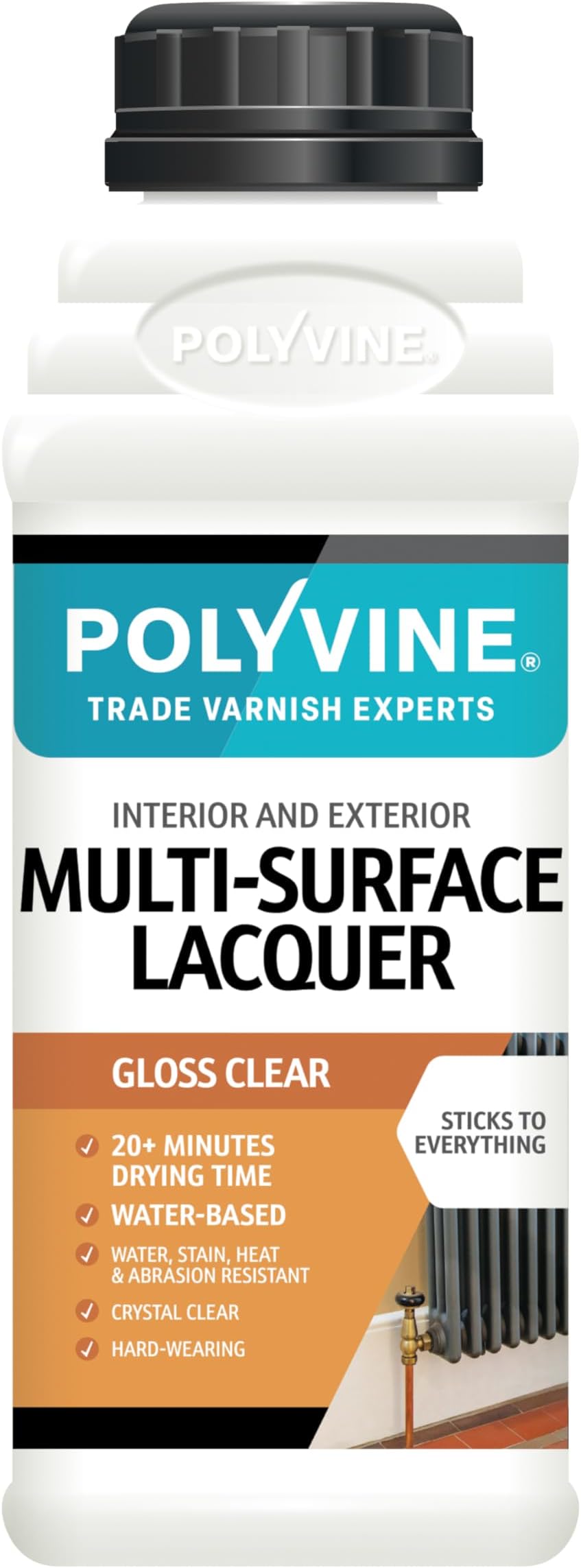 Polyvine Multi-Surface Lacquer Gloss Satin Dead Flat 500ml Clear
