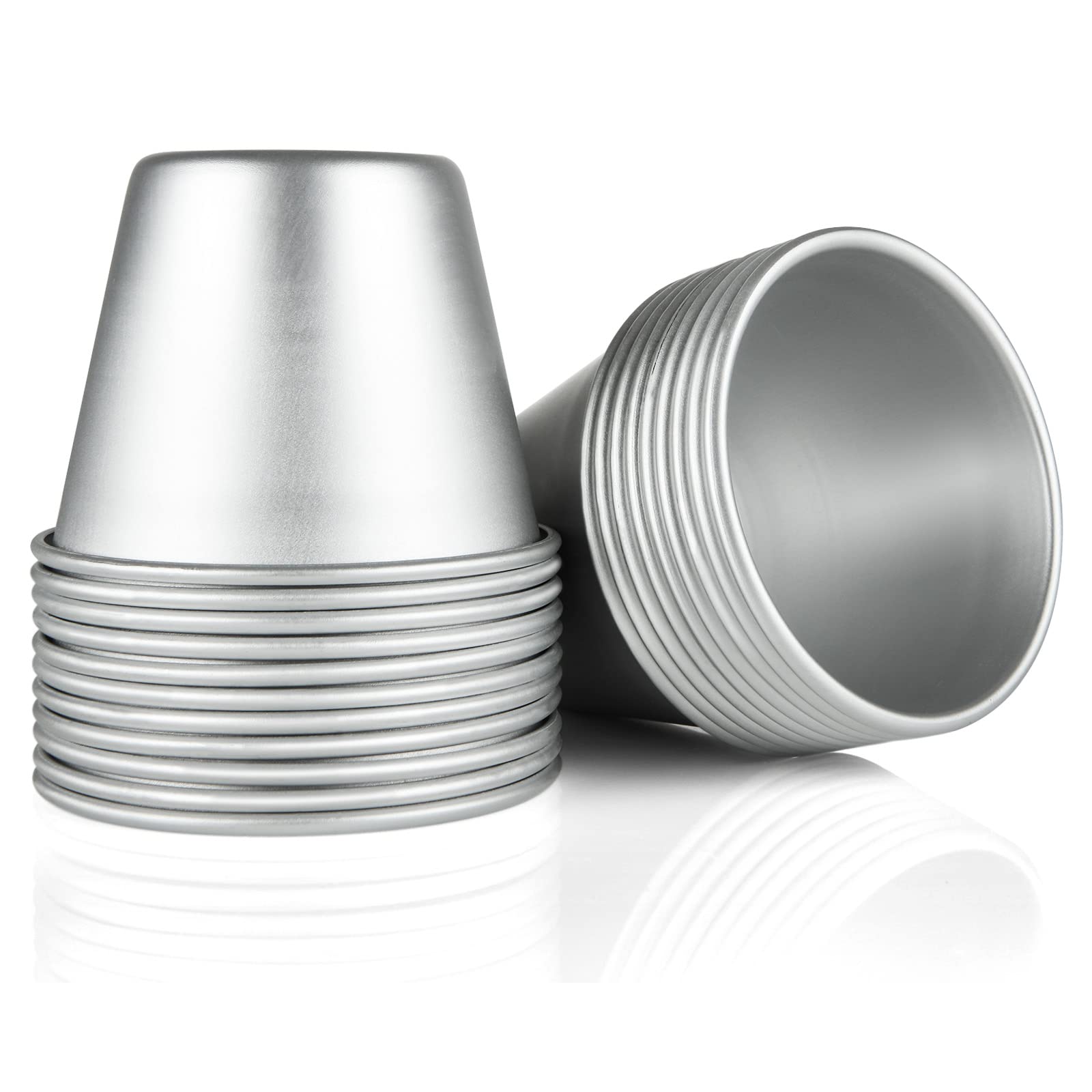 MIVIDE 20 Pack Dariole Moulds, Pudding Moulds for Baking, Individual Pudding Moulds, Mini Pudding Basins, Steam Pudding Pots, Mini Pudding Moulds Dariole Moulds for Baking