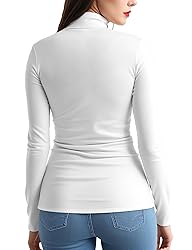 Womens Long Sleeve Turtleneck T-Shirts Mock Neck