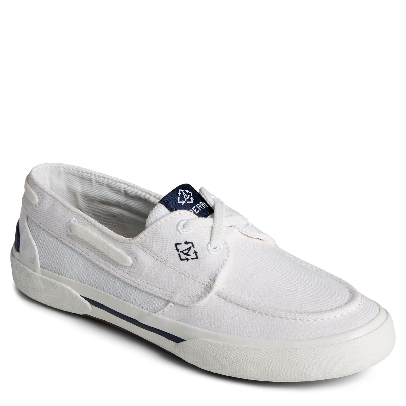 Sperry Women’s Pier Wave Boat Shoe, White, 7.5