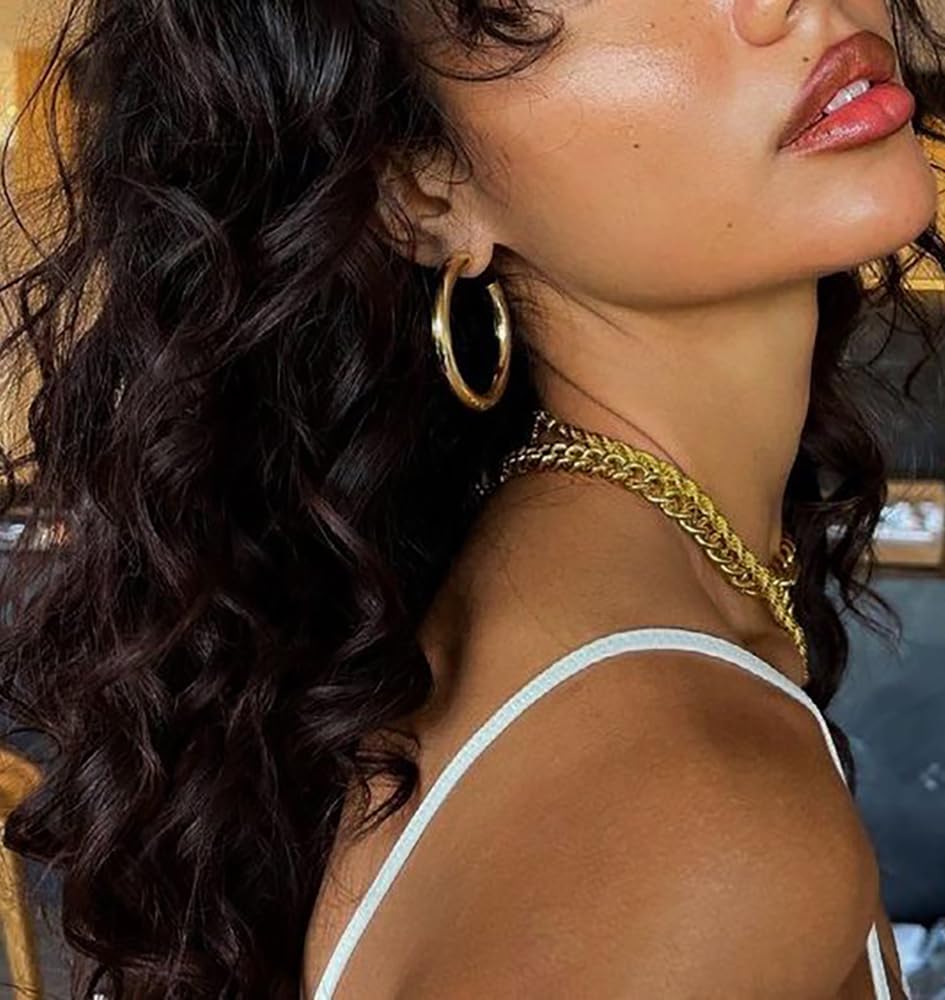 Gold Hoop Earrings Set