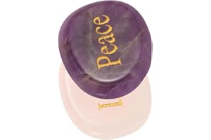 TEHAUX Inspirational Crystal Healing Stones Set Engraved Worry Stones for Anxiety Relief and